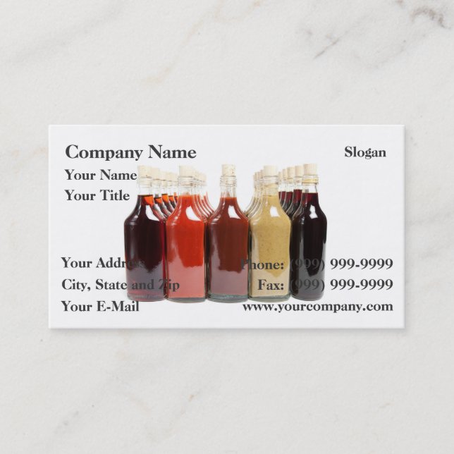BBQ hot sauces Business Card (Front)