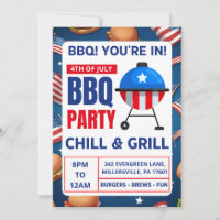bbq invitation cards family reunion 4th of july
