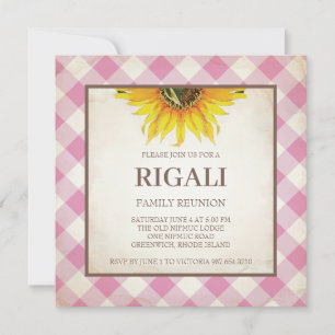 BBQ Invitation Gingham Print