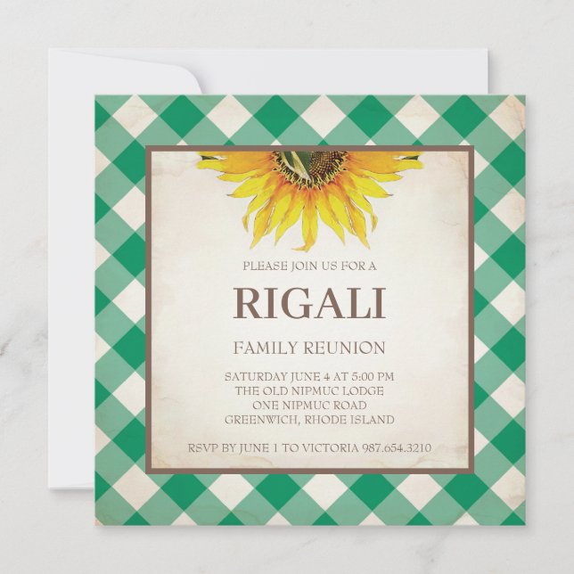 BBQ Invitation Gingham Print (Front)