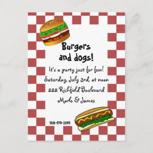 bbq invitation postcard