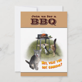 BBQ Invitation with Cats