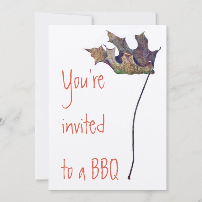 BBQ Invitations on Felt Ecru paper with envelope (Front)