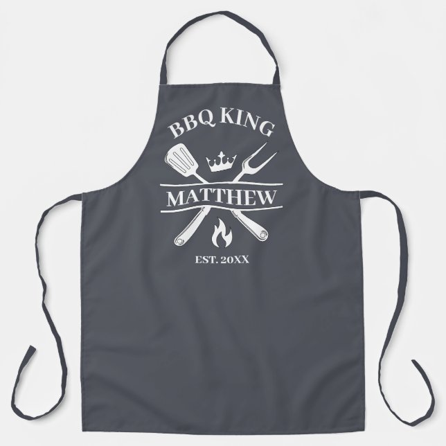 BBQ King Barbecue Personalised  Apron (Front)