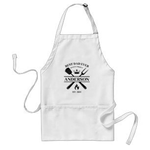 BBQ King Barbecue Personalised Best Dad Ever Standard Apron