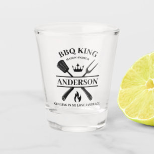 BBQ King Barbecue Personalized  Shot Glass