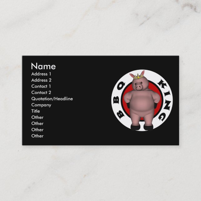 "BBQ King" Business Cards (Front)