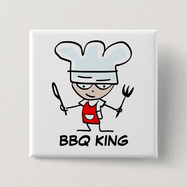BBQ King buttons | Custom name badge (Front)