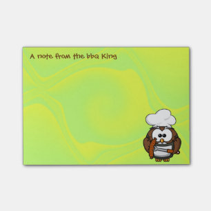 bbq king owl post-it notes