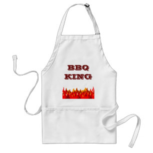 BBQ King Red Flames Custom Slogan Standard Apron