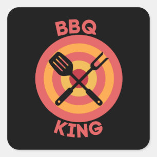 BBQ KING SQUARE STICKER