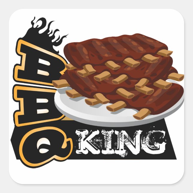 BBQ KING! SQUARE STICKER (Front)