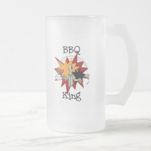 BBQ King T-shirts and Gifts Frosted Glass Beer Mug