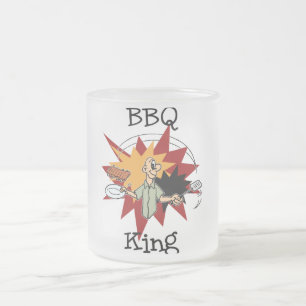 BBQ King T-shirts and Gifts Frosted Glass Coffee Mug