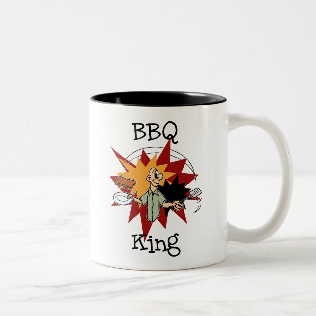 BBQ King T-shirts and Gifts Two-Tone Coffee Mug (Right)