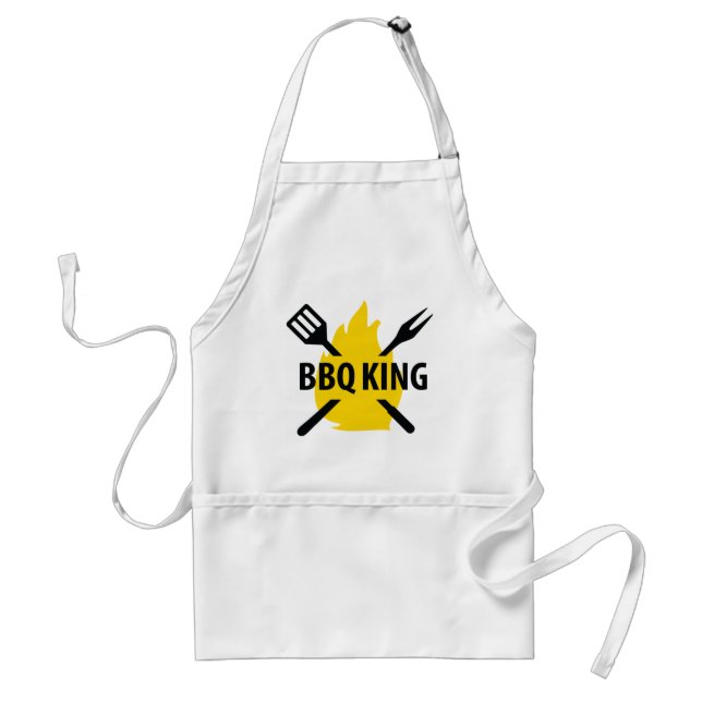 BBQ King with flame icon Standard Apron (Front)