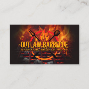 BBQ Logo   Fire Grill and Charcoal Business Card