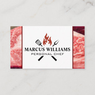 BBQ Logo   Raw Steaks Business Card