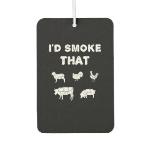 BBQ Lovers ID Smoke That Chef Smoker BBQ Gifts Car Air Freshener