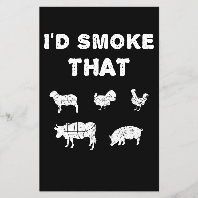 BBQ Lovers | ID Smoke That Chef Smoker BBQ Gifts Flyer (Front)