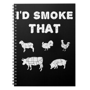 BBQ Lovers ID Smoke That Chef Smoker BBQ Gifts Notebook