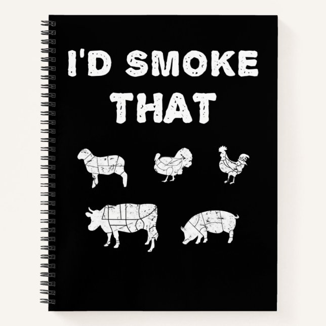 BBQ Lovers | ID Smoke That Chef Smoker BBQ Gifts Notebook (Front)