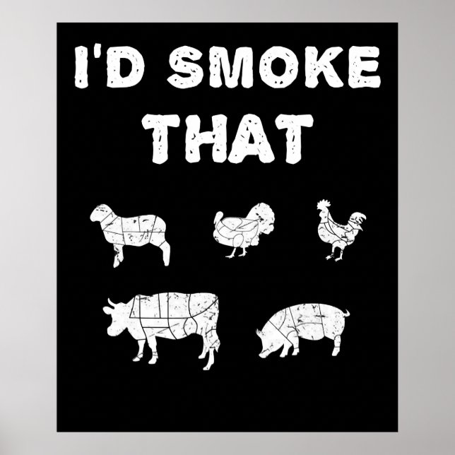 BBQ Lovers | ID Smoke That Chef Smoker BBQ Gifts Poster (Front)