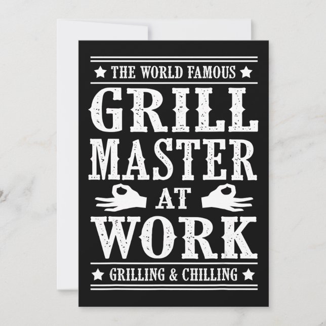 BBQ Lovers | The World Famous Grill Master At Work Holiday Card (Front)