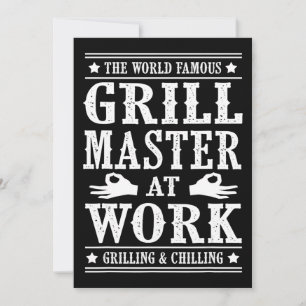 BBQ Lovers   The World Famous Grill Master At Work Holiday Card