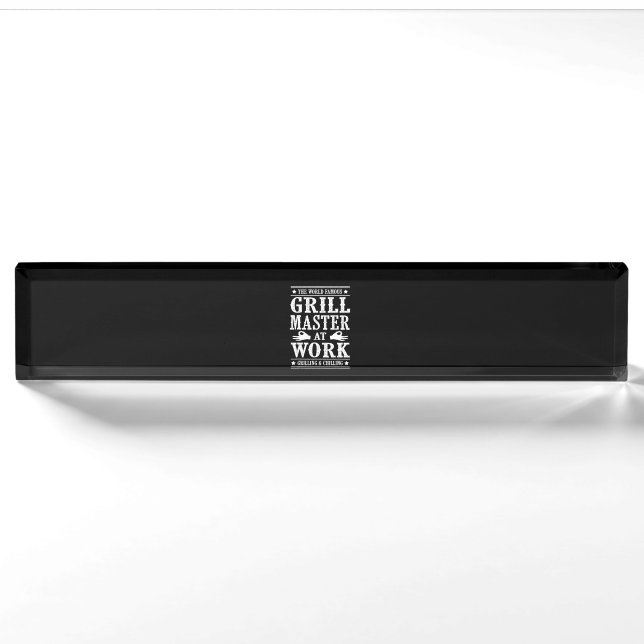 BBQ Lovers | The World Famous Grill Master At Work Nameplate (Front)