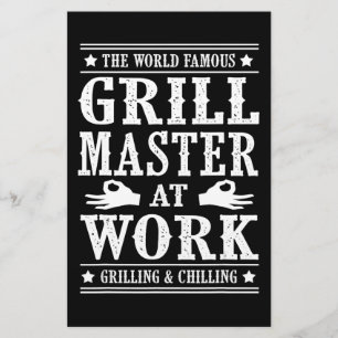 BBQ Lovers   The World Famous Grill Master At Work Stationery