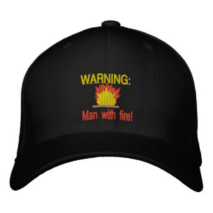 BBQ Man With Fire Embroidered Hat