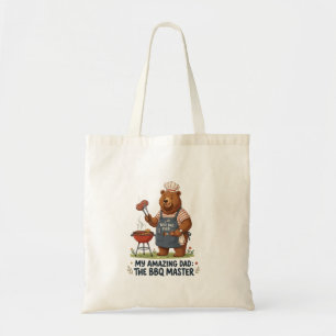 BBQ Master Bear Dad Design Tote Bag