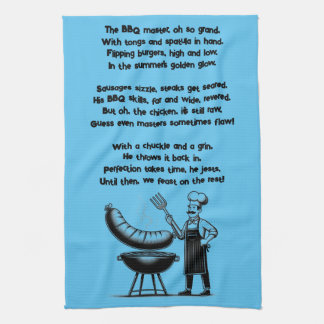 BBQ Master’s Humorous Poem Tea Towel