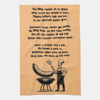BBQ Master’s Humorous Poem Tea Towel