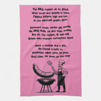 BBQ Master’s Humorous Poem Tea Towel