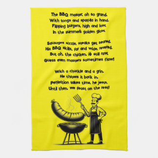 BBQ Master’s Humorous Poem  Tea Towel
