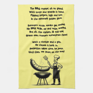 BBQ Master’s Humorous Poem Tea Towel