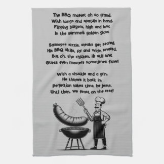BBQ Master’s Humorous Poem Tea Towel