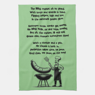 BBQ Master’s Humorous Poem Tea Towel