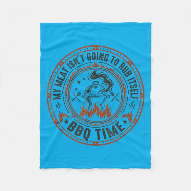 Bbq Meat Rub Barbecue Grilling Fleece Blanket (Front)