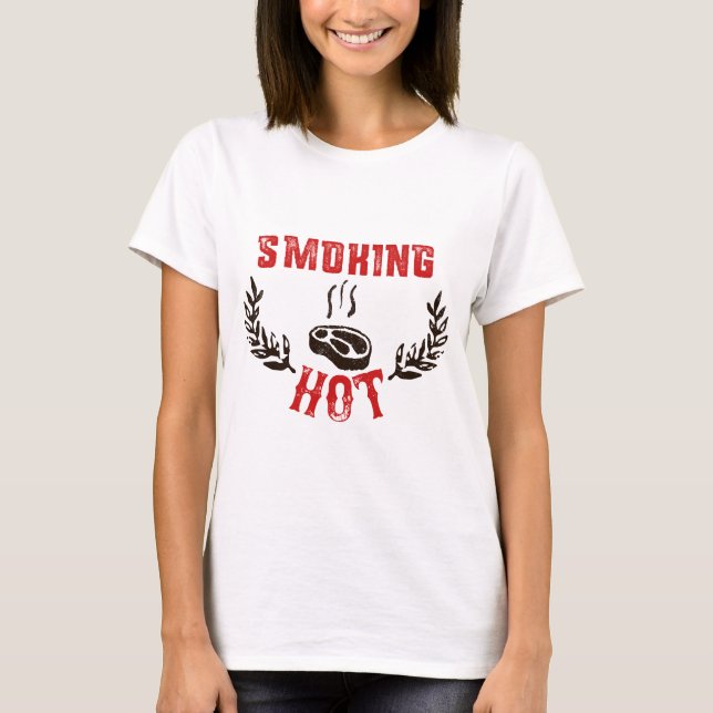 BBQ, Moke & Grill - Smoking Hot  T-Shirt (Front)