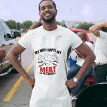 BBQ: My WIFE LOVES MY MEAT Standard Apron<br><div class="desc">Hilarious BBQ Saying. My wife loves my meat... in her mouth.</div>