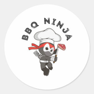 Bbq Ninja Classic Round Sticker