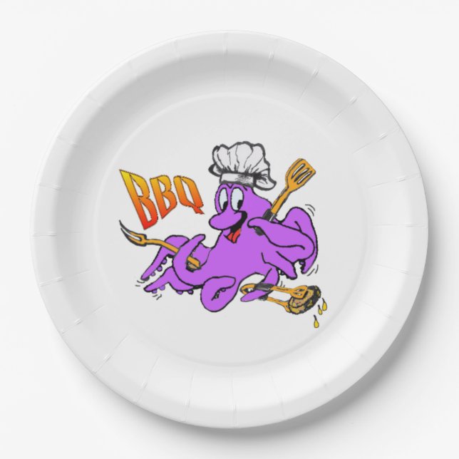 BBQ Octopus Cust. Paper Plates (Front)