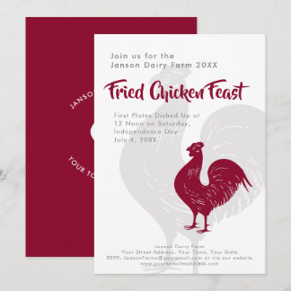 BBQ or Fried Chicken Independence Day Farm Picnic Invitation