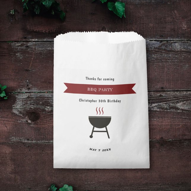 BBQ Party Birthday Favour Bags (BBQ Party Birthday Favor Bag)