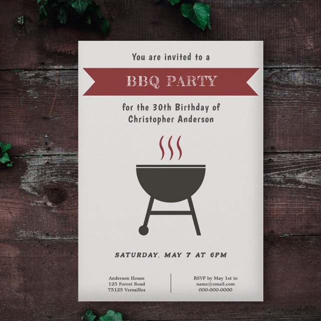 BBQ Party Birthday Invitation (BBQ Party Birthday Invitation)