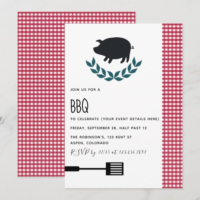 BBQ Party customised invitation (Front/Back)