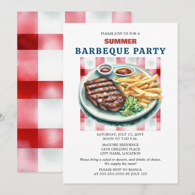 BBQ Party Invitation (Front/Back)